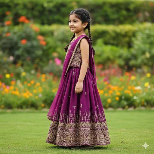 Green Well Georgette Purple Wholesale kids wear distributor